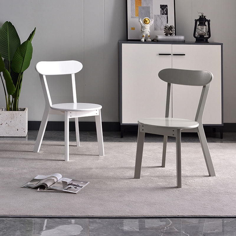 Contemporary Style Open Back Chairs Wood Kitchen Armless Chair