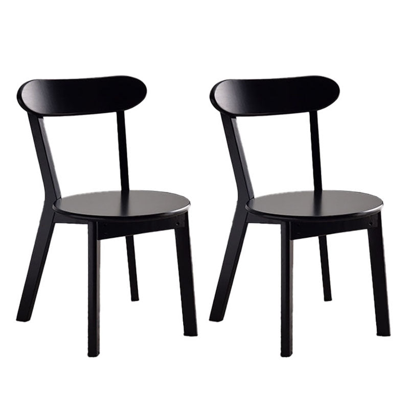 Contemporary Style Open Back Chairs Wood Kitchen Armless Chair