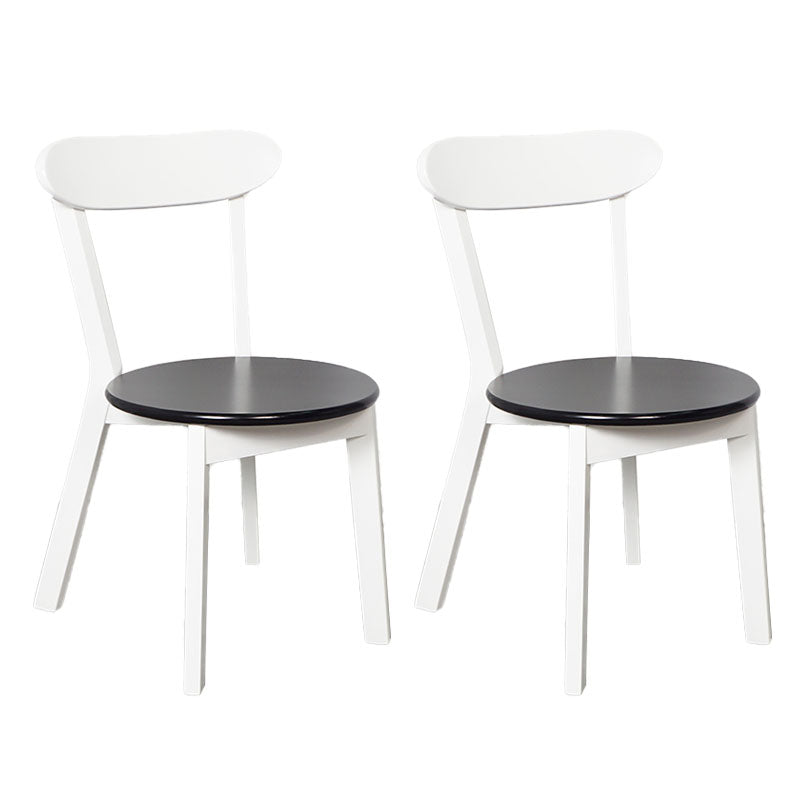 Contemporary Style Open Back Chairs Wood Kitchen Armless Chair