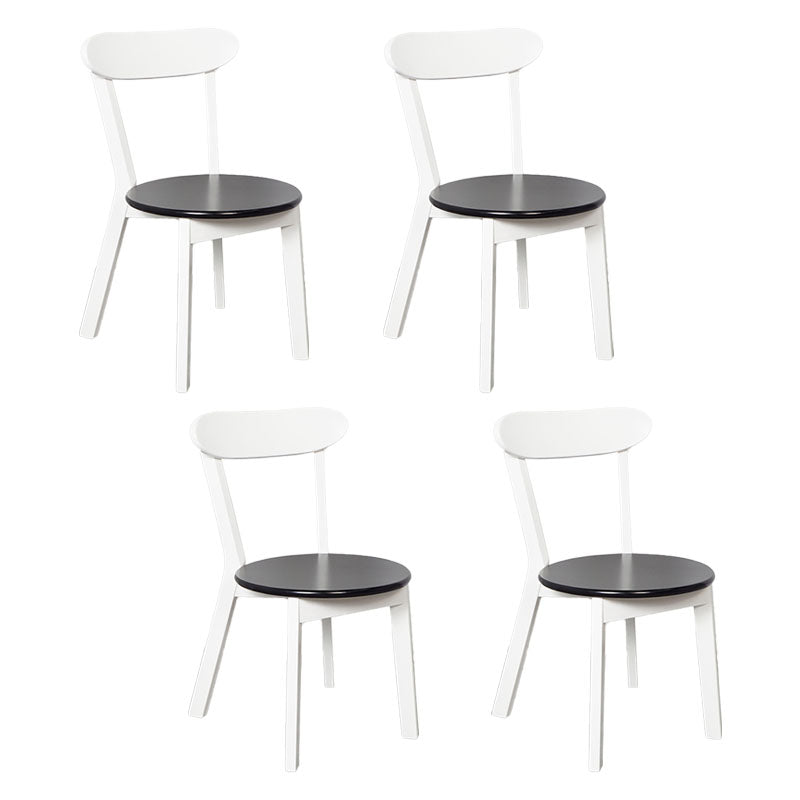 Contemporary Style Open Back Chairs Wood Kitchen Armless Chair