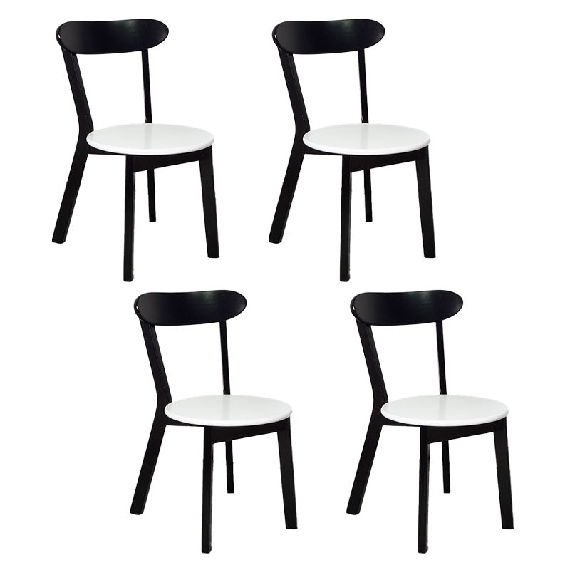 Contemporary Style Open Back Chairs Wood Kitchen Armless Chair