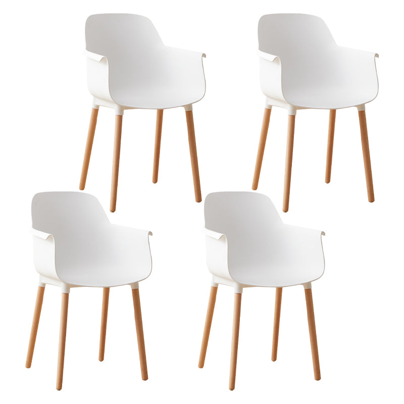 Scandinavian Wood Kitchen Dining Room Arm Chair Solid Back Chair