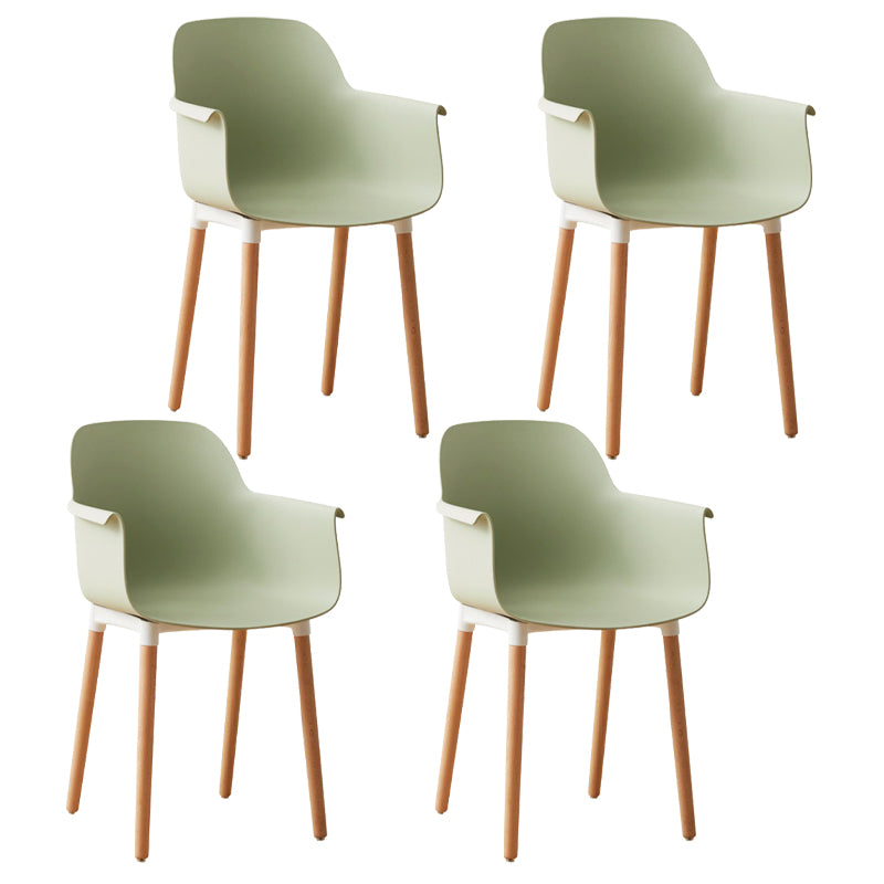 Scandinavian Wood Kitchen Dining Room Arm Chair Solid Back Chair