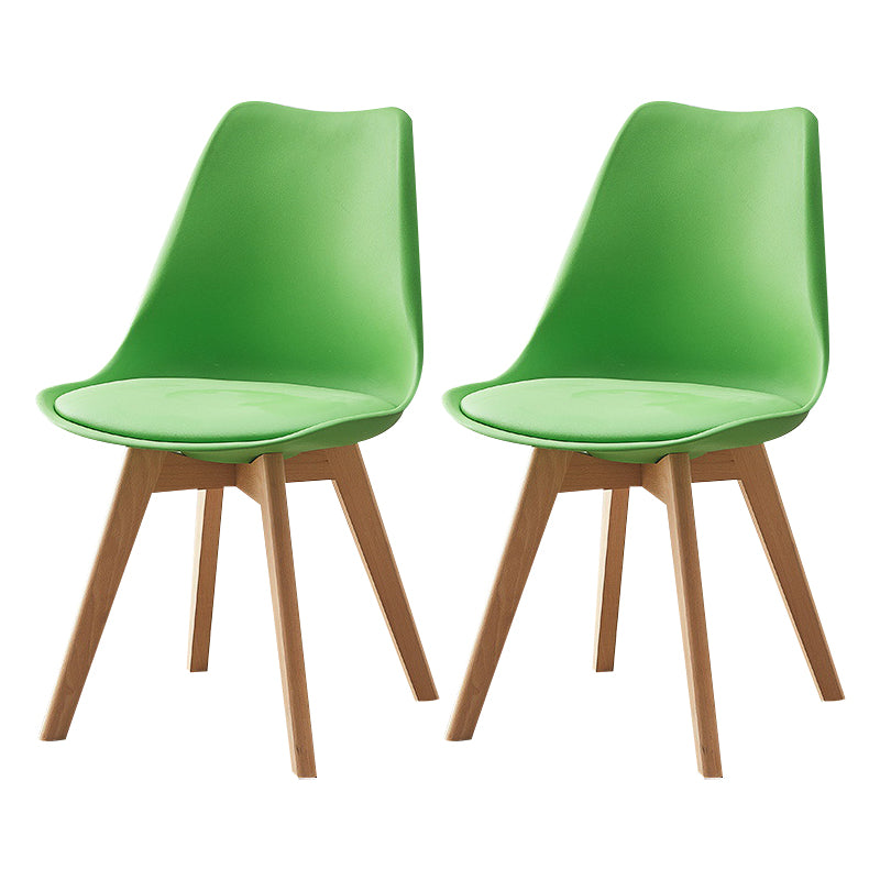 Modern Style Chairs Kitchen Armless Side Chair with Wooden Legs