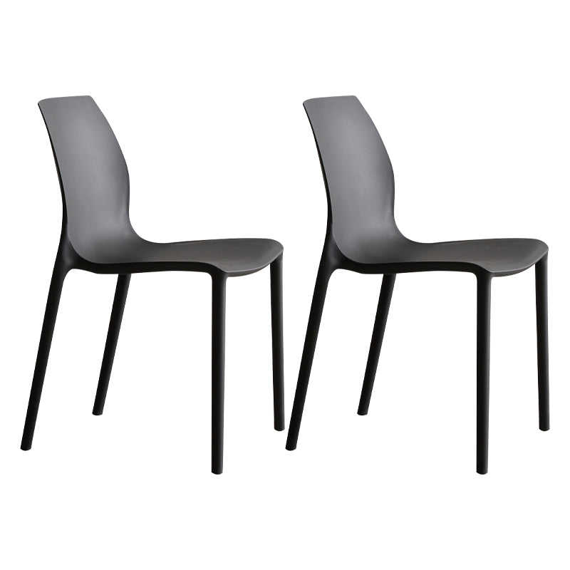 Plastic Scandinavian Dining Kitchen Room Side Chair Solid Back Chair