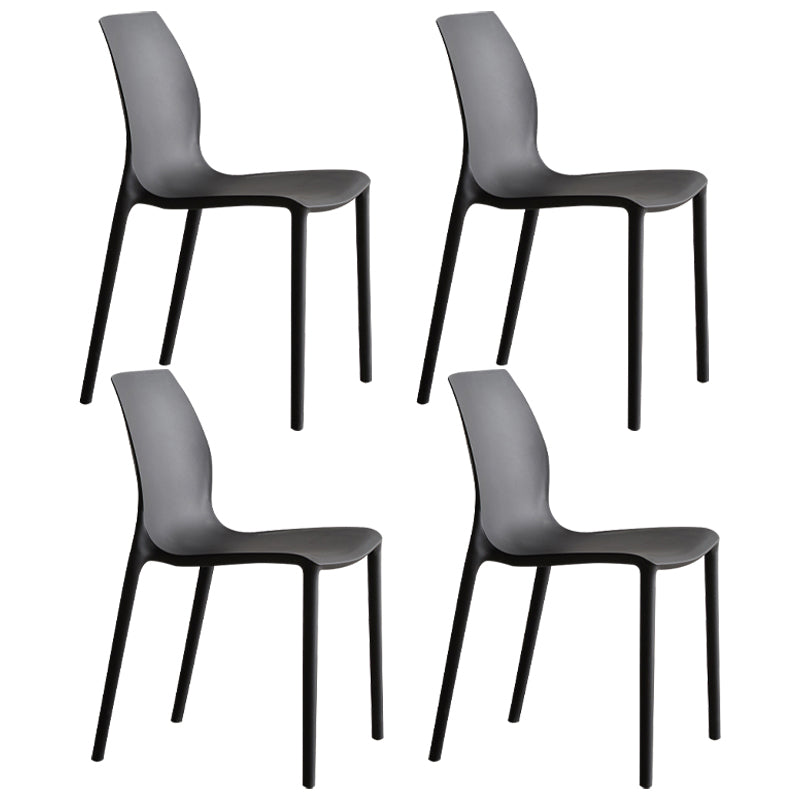 Plastic Scandinavian Dining Kitchen Room Side Chair Solid Back Chair