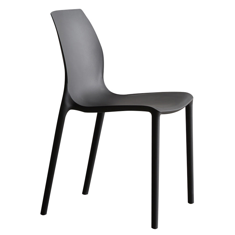 Plastic Scandinavian Dining Kitchen Room Side Chair Solid Back Chair