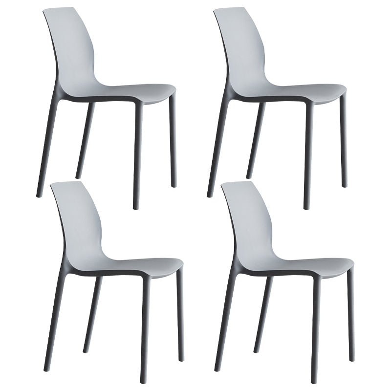 Plastic Scandinavian Dining Kitchen Room Side Chair Solid Back Chair