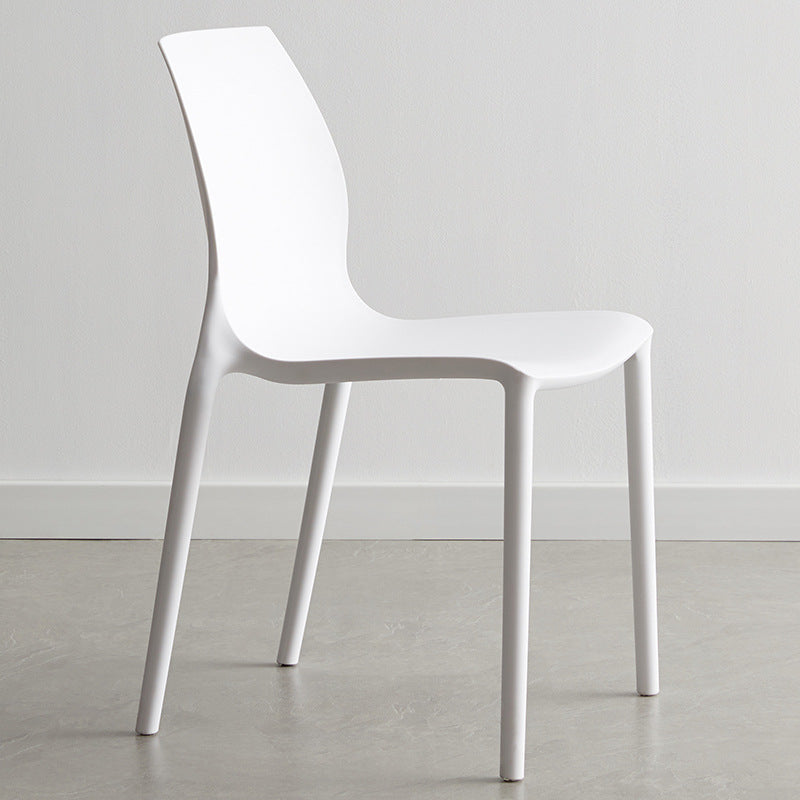 Plastic Scandinavian Dining Kitchen Room Side Chair Solid Back Chair