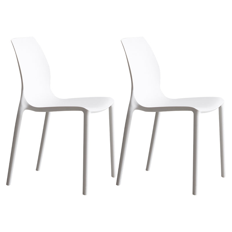 Plastic Scandinavian Dining Kitchen Room Side Chair Solid Back Chair