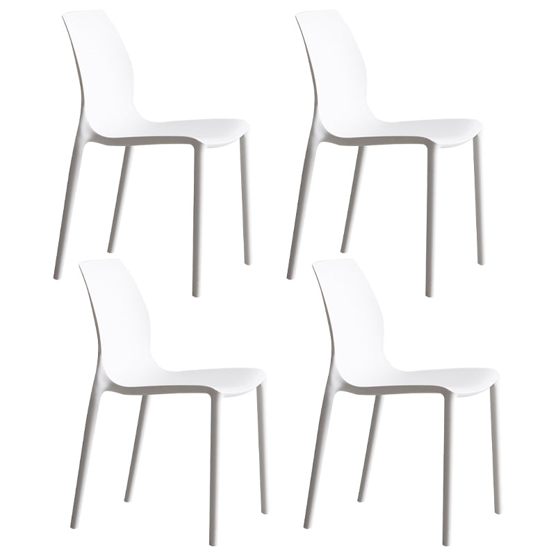 Plastic Scandinavian Dining Kitchen Room Side Chair Solid Back Chair