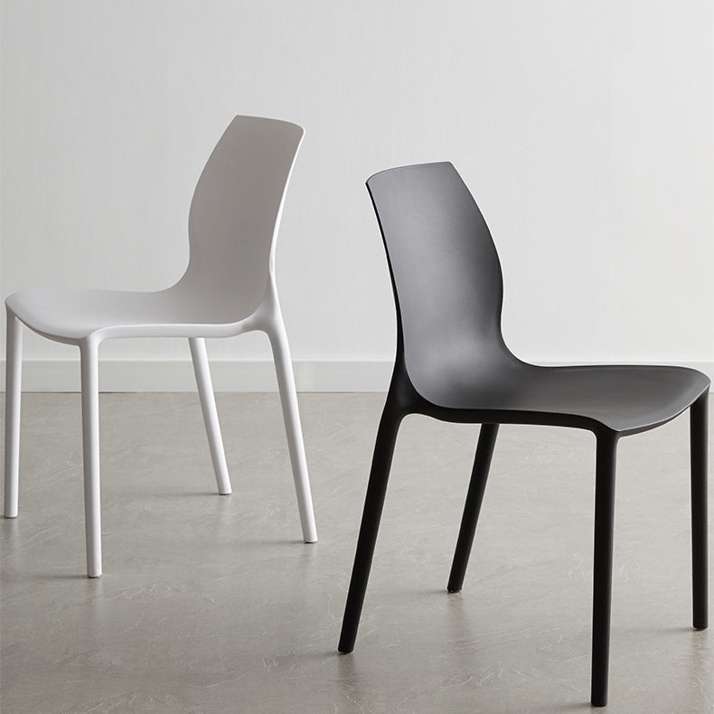 Plastic Scandinavian Dining Kitchen Room Side Chair Solid Back Chair