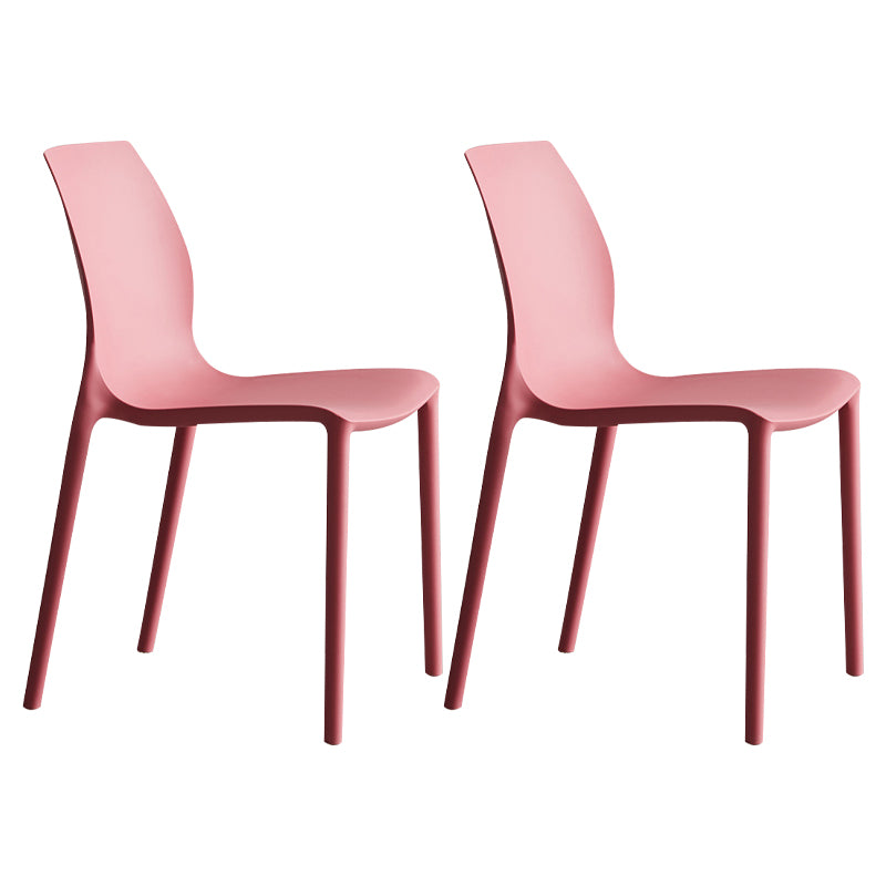 Plastic Scandinavian Dining Kitchen Room Side Chair Solid Back Chair