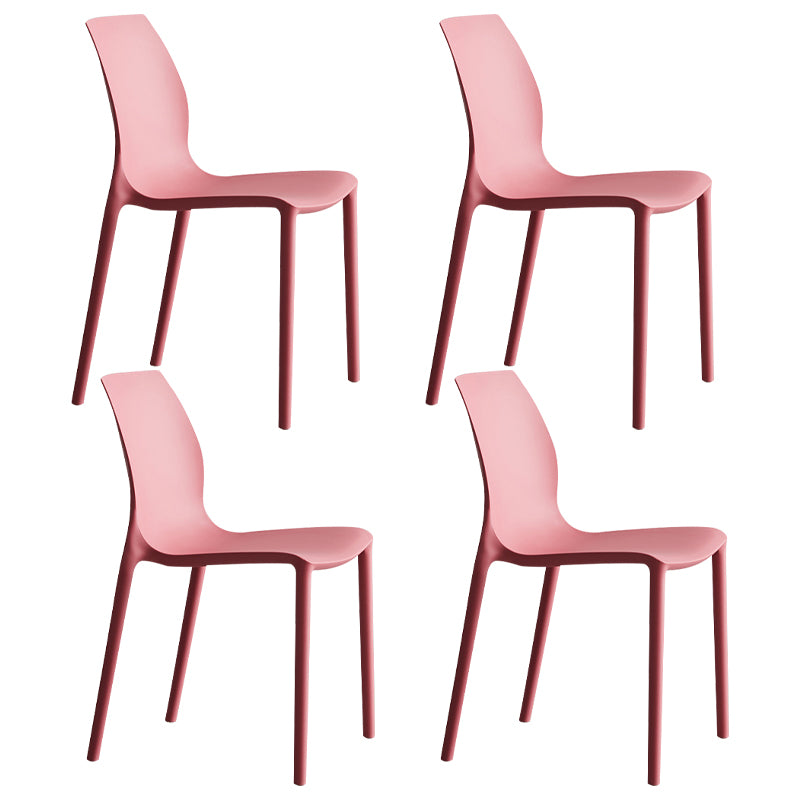 Plastic Scandinavian Dining Kitchen Room Side Chair Solid Back Chair