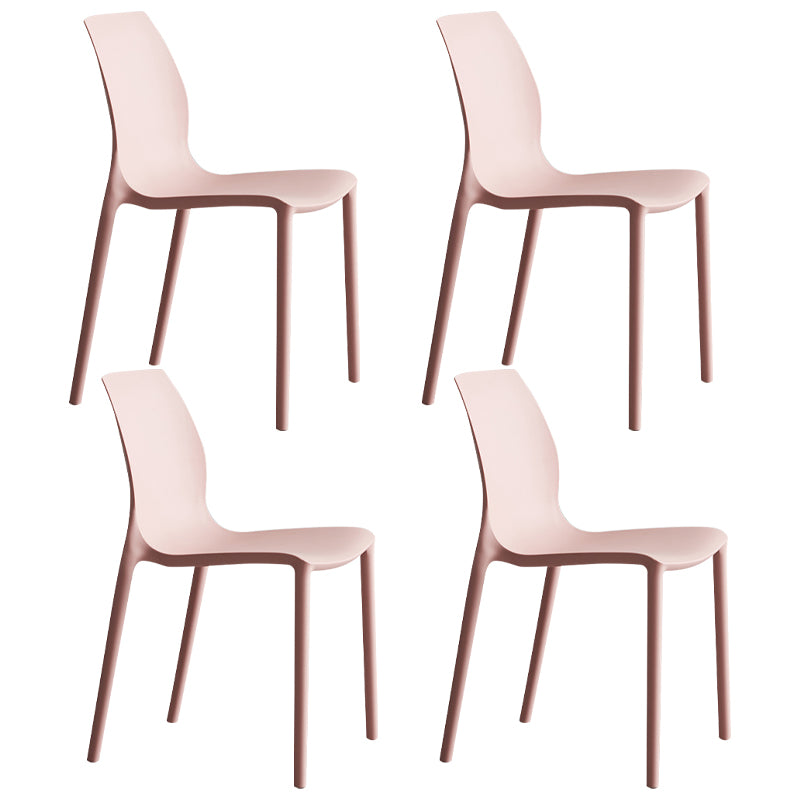 Plastic Scandinavian Dining Kitchen Room Side Chair Solid Back Chair