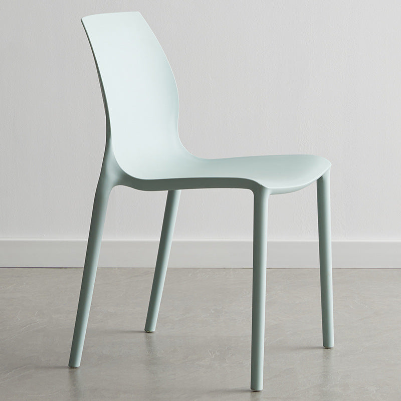 Plastic Scandinavian Dining Kitchen Room Side Chair Solid Back Chair