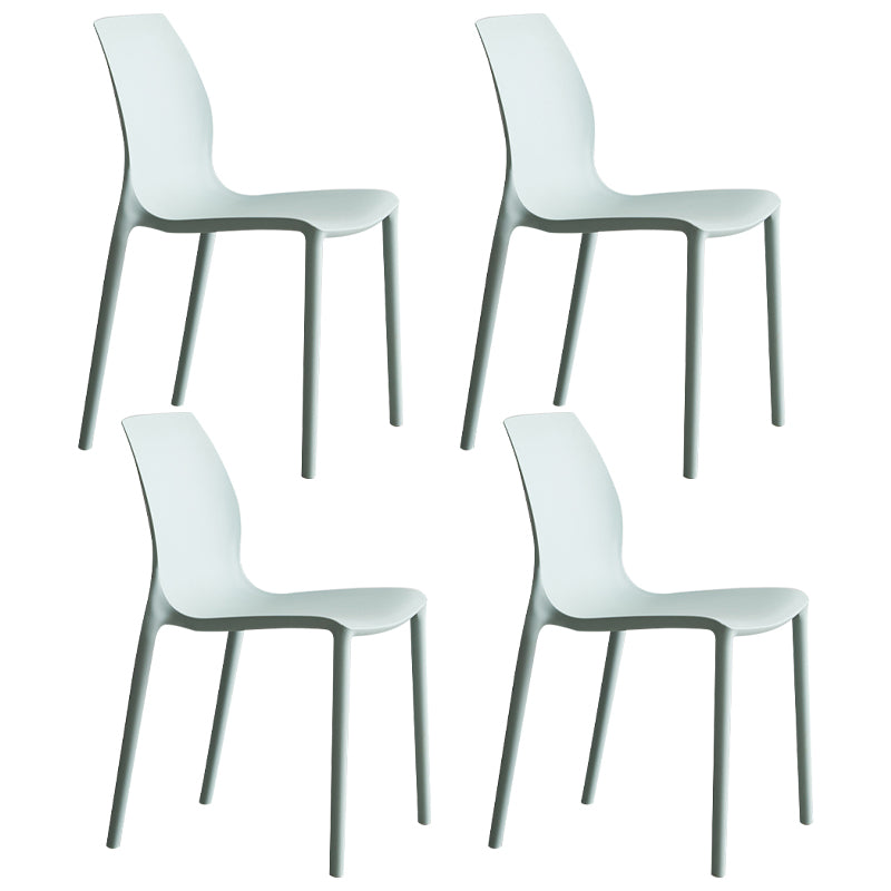 Plastic Scandinavian Dining Kitchen Room Side Chair Solid Back Chair