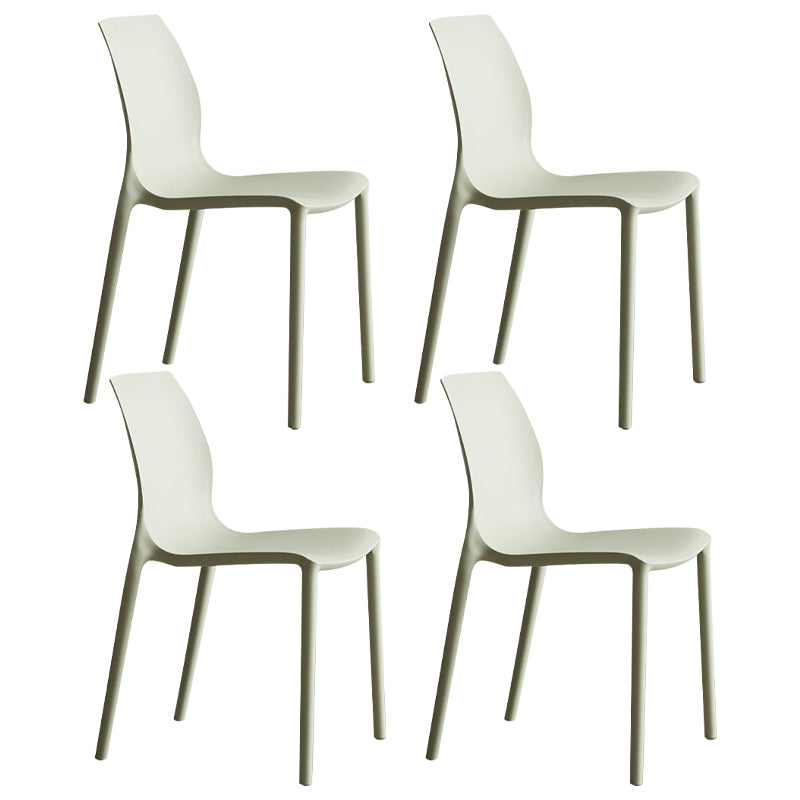 Plastic Scandinavian Dining Kitchen Room Side Chair Solid Back Chair