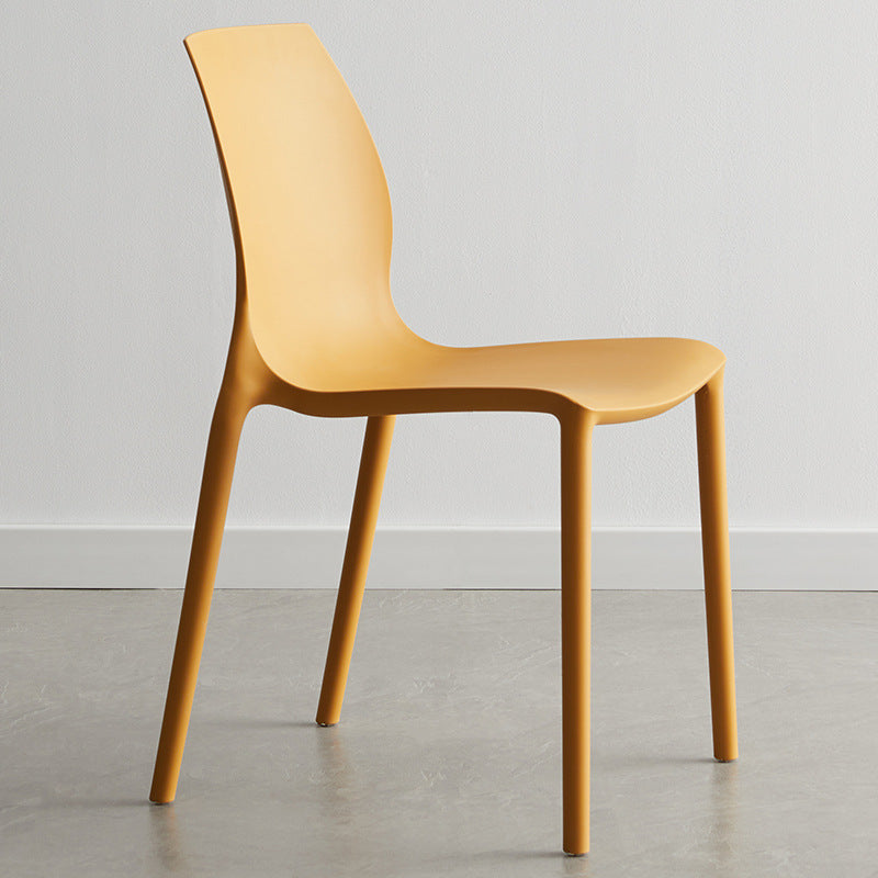 Plastic Scandinavian Dining Kitchen Room Side Chair Solid Back Chair