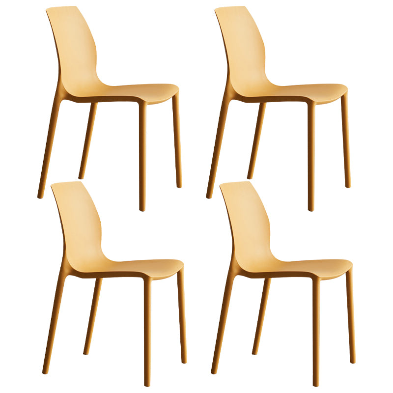 Plastic Scandinavian Dining Kitchen Room Side Chair Solid Back Chair