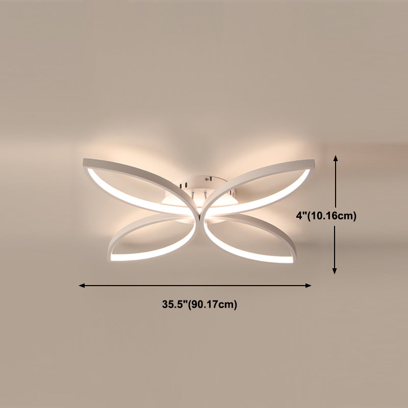 Tombre geométrico de metal Flush Luz de techo moderno 4 luces Flejado de montaje en blanco en blanco