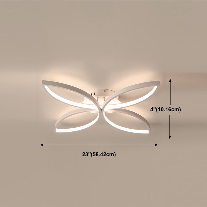 Tombre geométrico de metal Flush Luz de techo moderno 4 luces Flejado de montaje en blanco en blanco