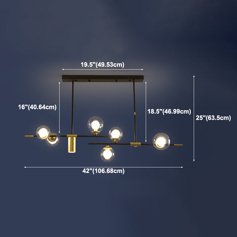 Moderner Stil sphärischer Anhänger Lichter Metall 7 hängende Anhängerleuchten