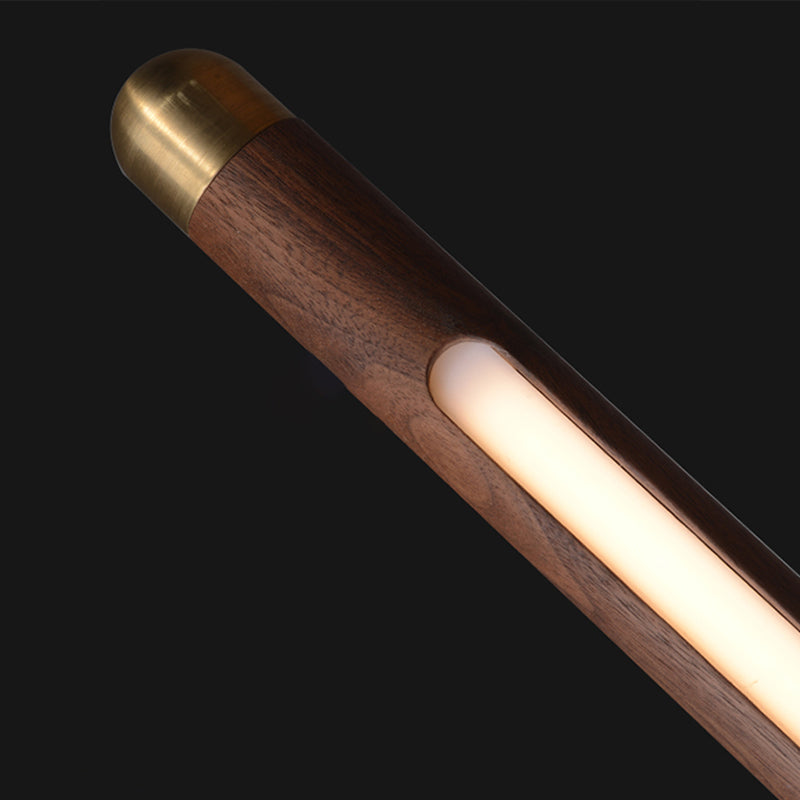 Modern Style Linear Hanging Pendant Light Wood 1-Light Island Light Fixture