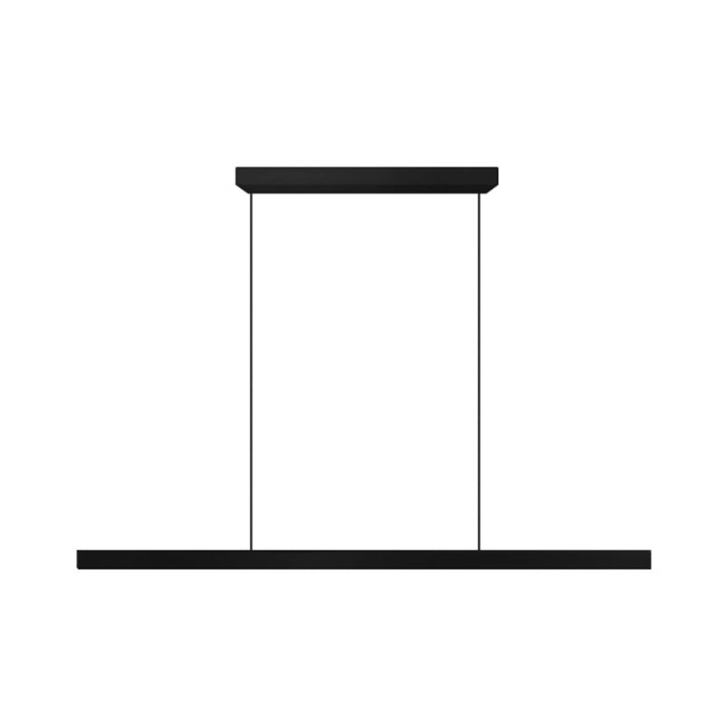 Zeitgenössischer Stil linearer Form Island Light Metal 1 hängendes Anhänger Licht in Schwarz