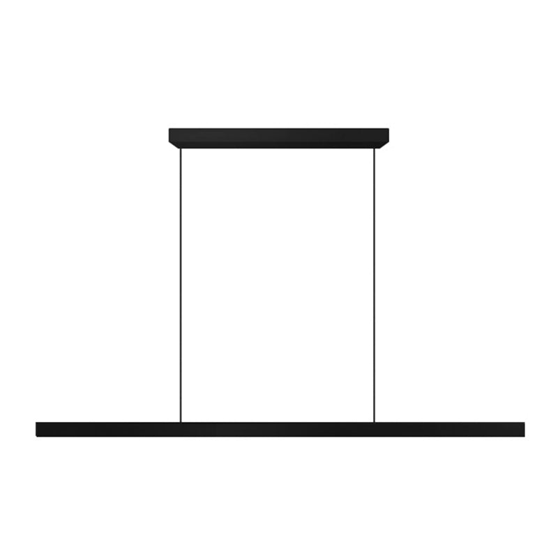 Zeitgenössischer Stil linearer Form Island Light Metal 1 hängendes Anhänger Licht in Schwarz