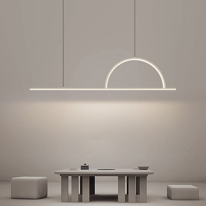 Ideas de iluminación de la isla de la isla de la isla de forma lineal de estilo contemporáneo de forma lineal