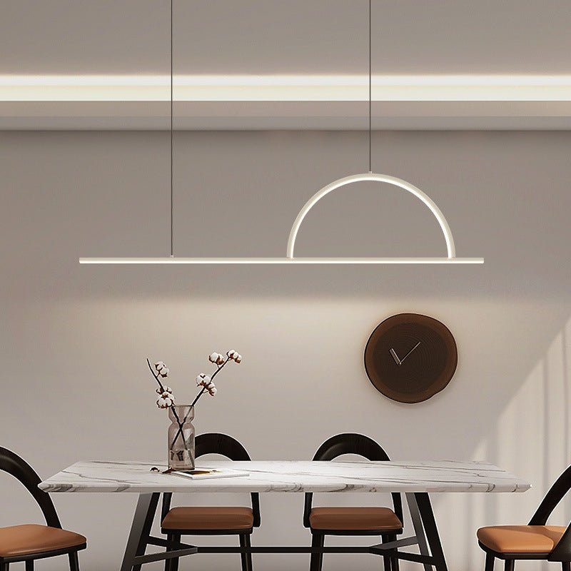 Ideas de iluminación de la isla de la isla de la isla de forma lineal de estilo contemporáneo de forma lineal