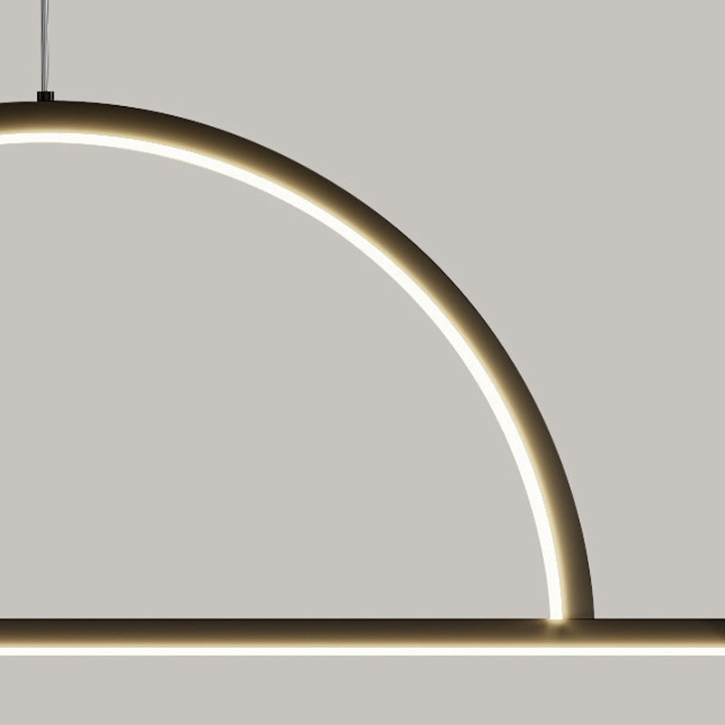 Ideas de iluminación de la isla de la isla de la isla de forma lineal de estilo contemporáneo de forma lineal