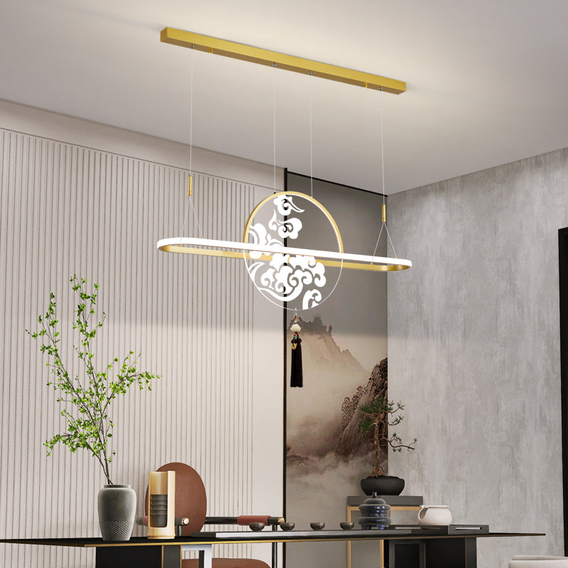 Linear Shape Island Lights Modern Style Metal Two Light Pending Lighting Fixtures