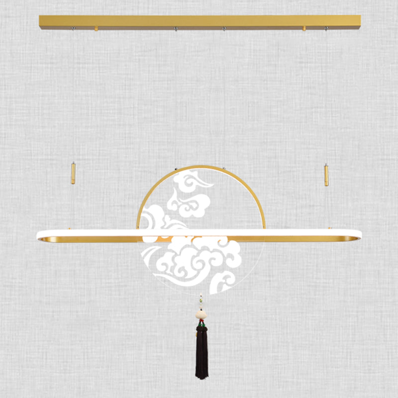 Linear Shape Island Lights Modern Style Metal Two Light Pending Lighting Fixtures