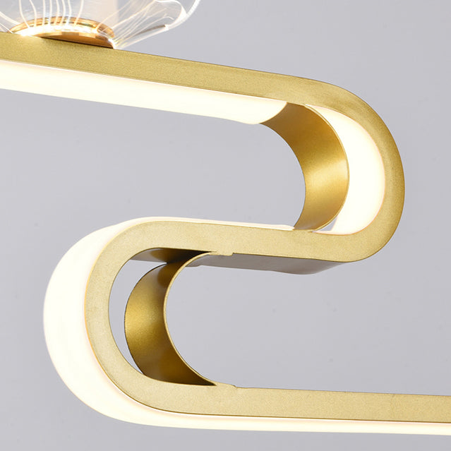 Linéaire forme d'îles lumières modernes metal 4 luminaires d'éclairage pendentif léger