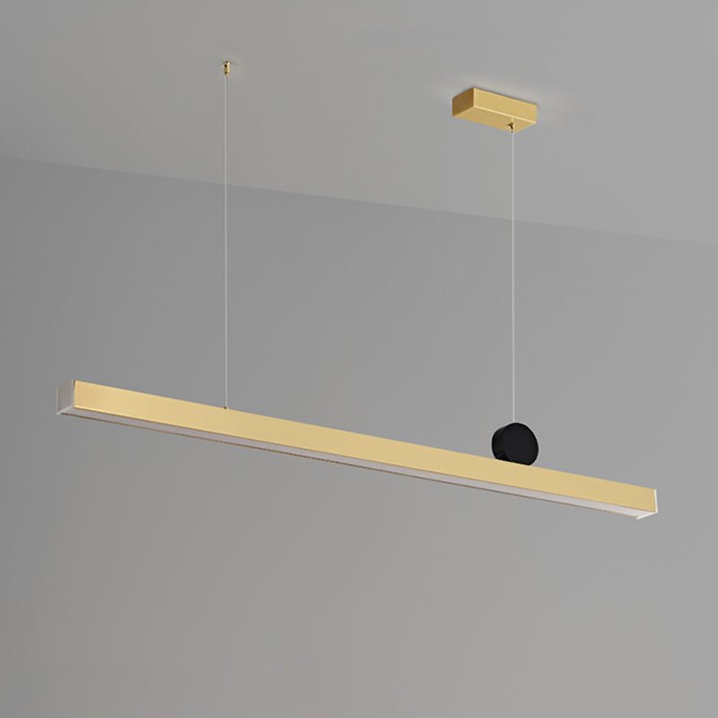 Zeitgenössischer Stil linearer Form Island Light Metal One Light Island Lighting