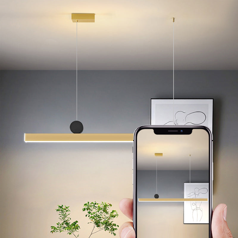 Zeitgenössischer Stil linearer Form Island Light Metal One Light Island Lighting