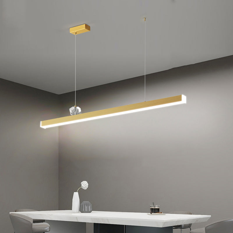 Zeitgenössischer Stil linearer Form Island Light Metal 1 Light Island Lighting