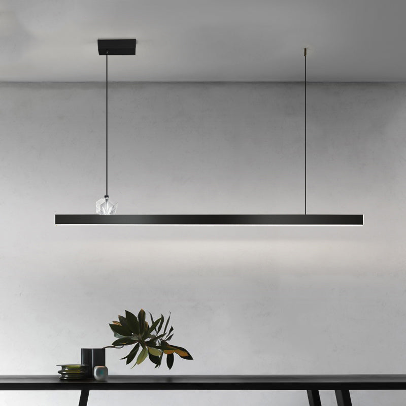 Zeitgenössischer Stil linearer Form Island Light Metal 1 Light Island Lighting