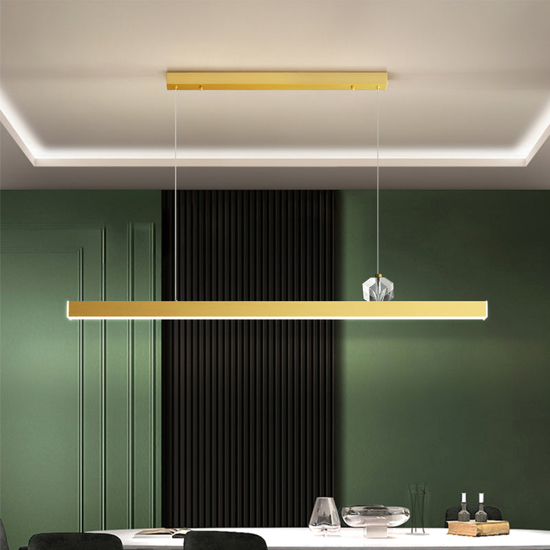 Zeitgenössischer Stil linearer Form Island Light Metal 1 Light Island Lighting