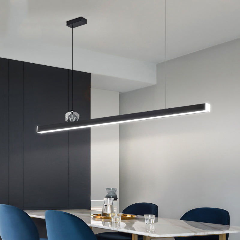 Zeitgenössischer Stil linearer Form Island Light Metal 1 Light Island Lighting