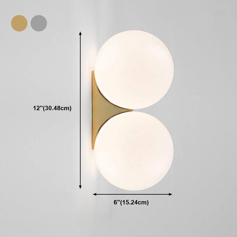 Glass Orb Wall Sconces Modern Style Multi Lights Wall Mounted Lamps