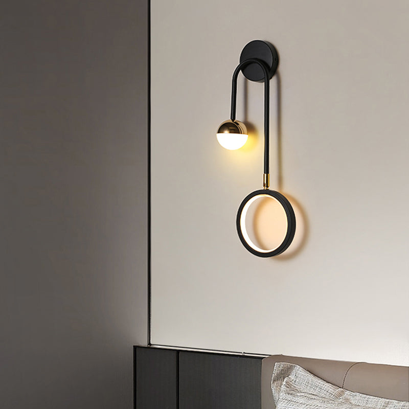 Modern Style Round Wall Mounted Lamps Metal Multi Lights Wall Sconces