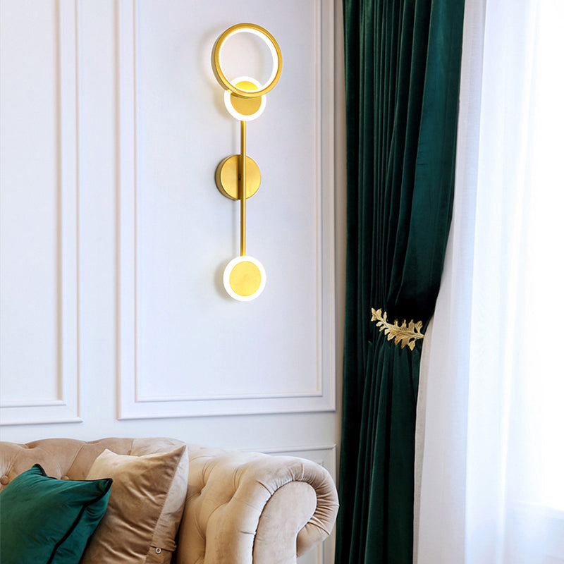 Modern Style Round Wall Mounted Lamps Metal Multi Lights Wall Sconces