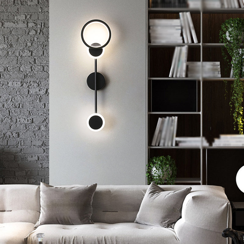 Modern Style Round Wall Mounted Lamps Metal Multi Lights Wall Sconces