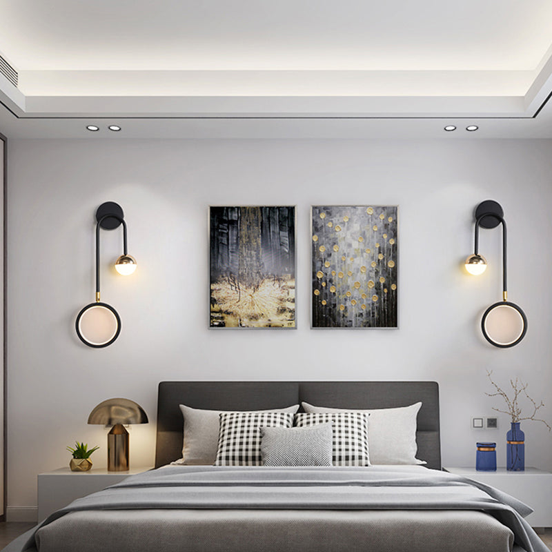 Modern Style Round Wall Mounted Lamps Metal Multi Lights Wall Sconces