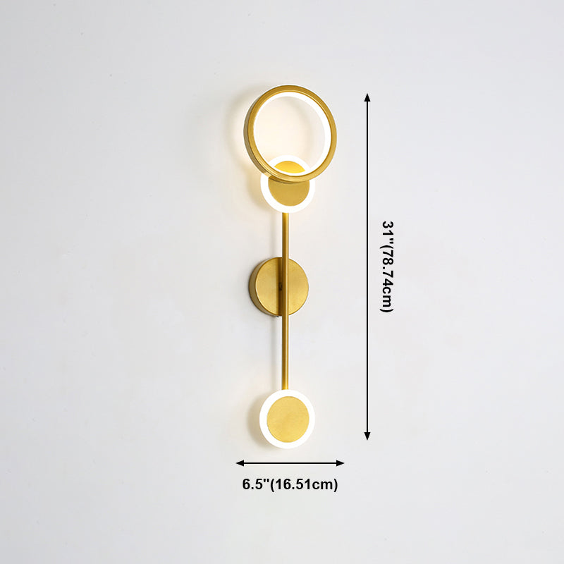 Modern Style Round Wall Mounted Lamps Metal Multi Lights Wall Sconces