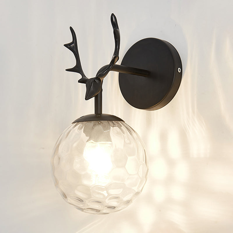 Style sphérique de style moderne Verre de murs en verre 1 éclairage d'écran clair pour chambre à coucher