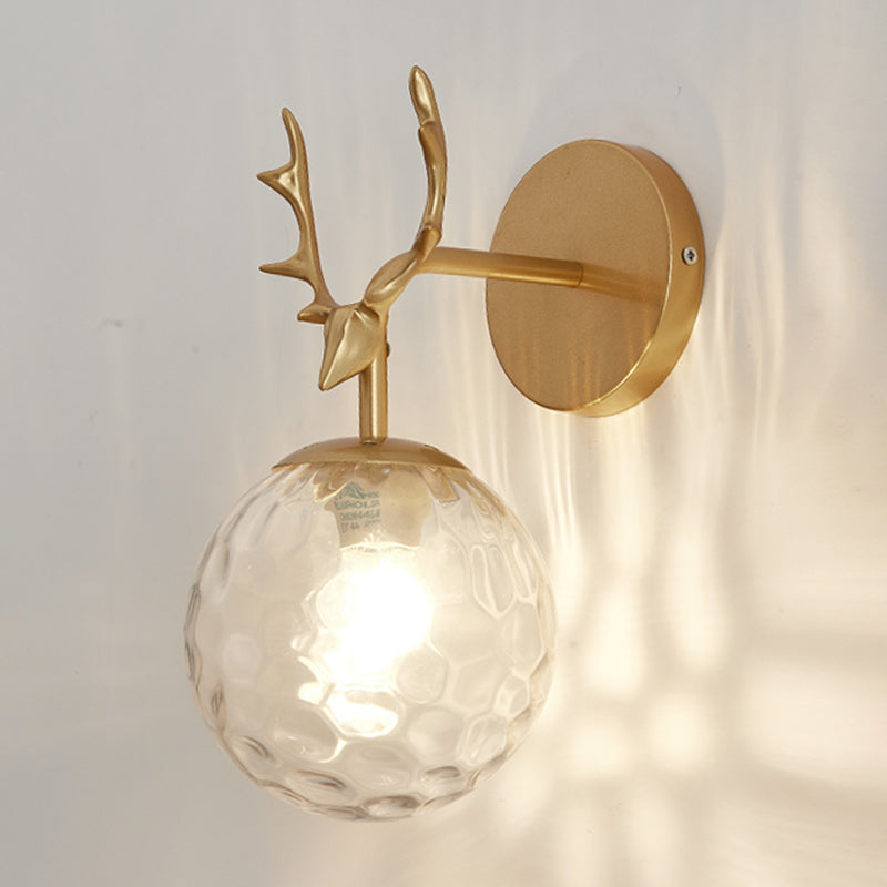 Style sphérique de style moderne Verre de murs en verre 1 éclairage d'écran clair pour chambre à coucher